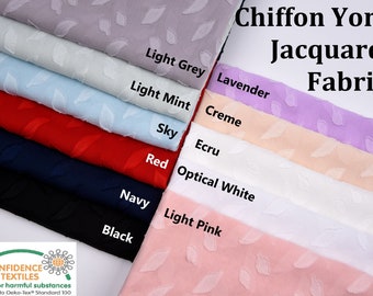Crinkled Chiffon, Chiffon Jacquard Yoryu Fabric - Yoryu Chiffon by yard , by half yard ,chiffon yoryu dress blouse fabric, per metre