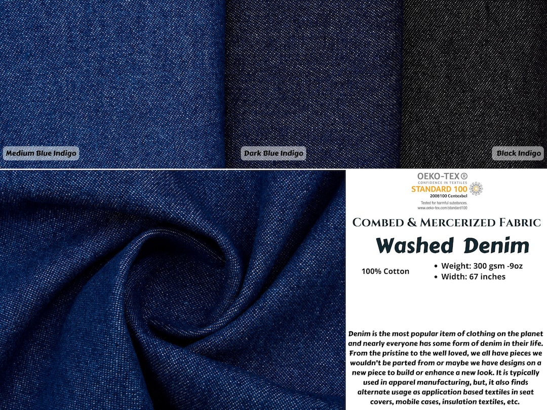Buy 100% Cotton Washed Denim Fabric, Soft Denim Fabric, Denim