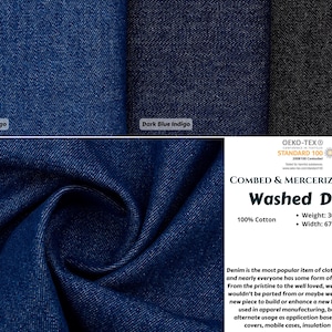 100% Baumwolle gewaschener Jeansstoff, weicher Jeansstoff, Jeansstoff, dicker Stoff, Jacke, Hose,