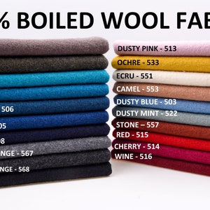 100% Boiled Wool Fabric by half Yard