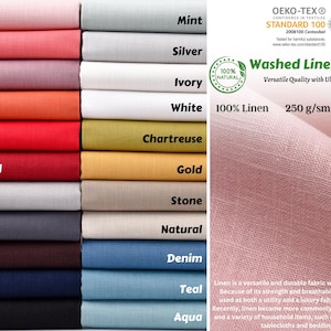 7oz Enzyme Washed 100% Linen Fabric OEKO-Tex certified - GK-6523 Perfect for all kind of clothes, home decor, curtains