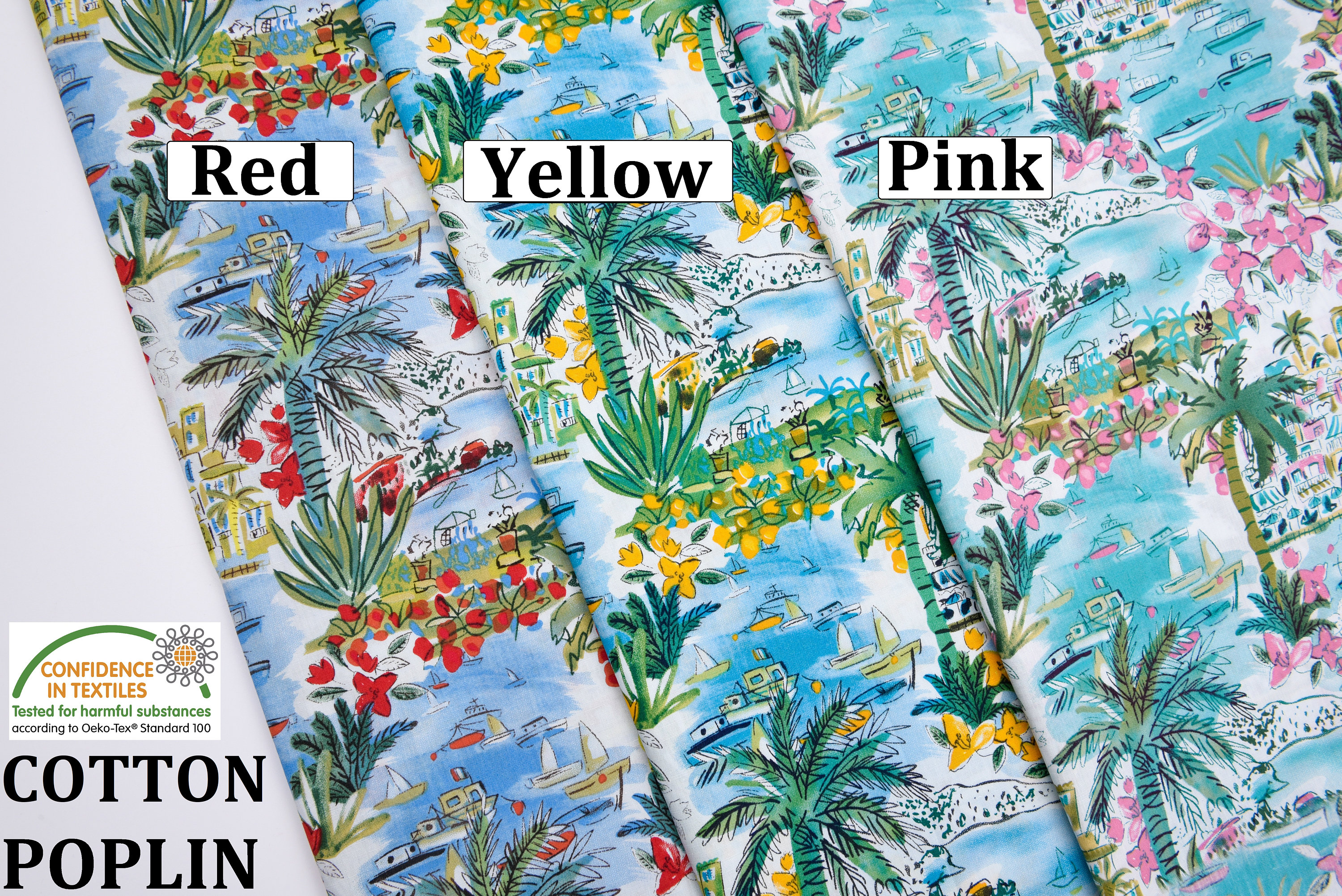 Paradise Print  - Washed 100% Cotton Poplin  - 8106, high quality cotton fabric/floral print cotton fabric