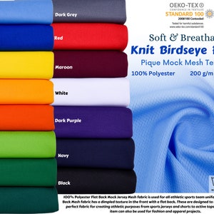 Birds Eye Sportswear Stoff / Pique Mock Mesh Strukturjersey / Atmungsaktiver antimikrobieller Dochtstoff