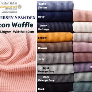 Knit cotton spandex Waffle jersey / cotton spandex waffle jersey fabric / 95/cotton 5/spandex Oeko-Tex cotton fabric Sewing project