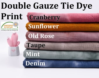 Double Gauze 100% Cotton Tie Dye Print Fabric muslin cotton Printed muslin Natural fabrics for baby cotton fabric