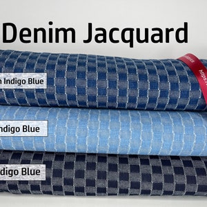 Denim Jacquard Stoff, Denim mit Jacquard Stoff. Denim 100% Baumwollstoff