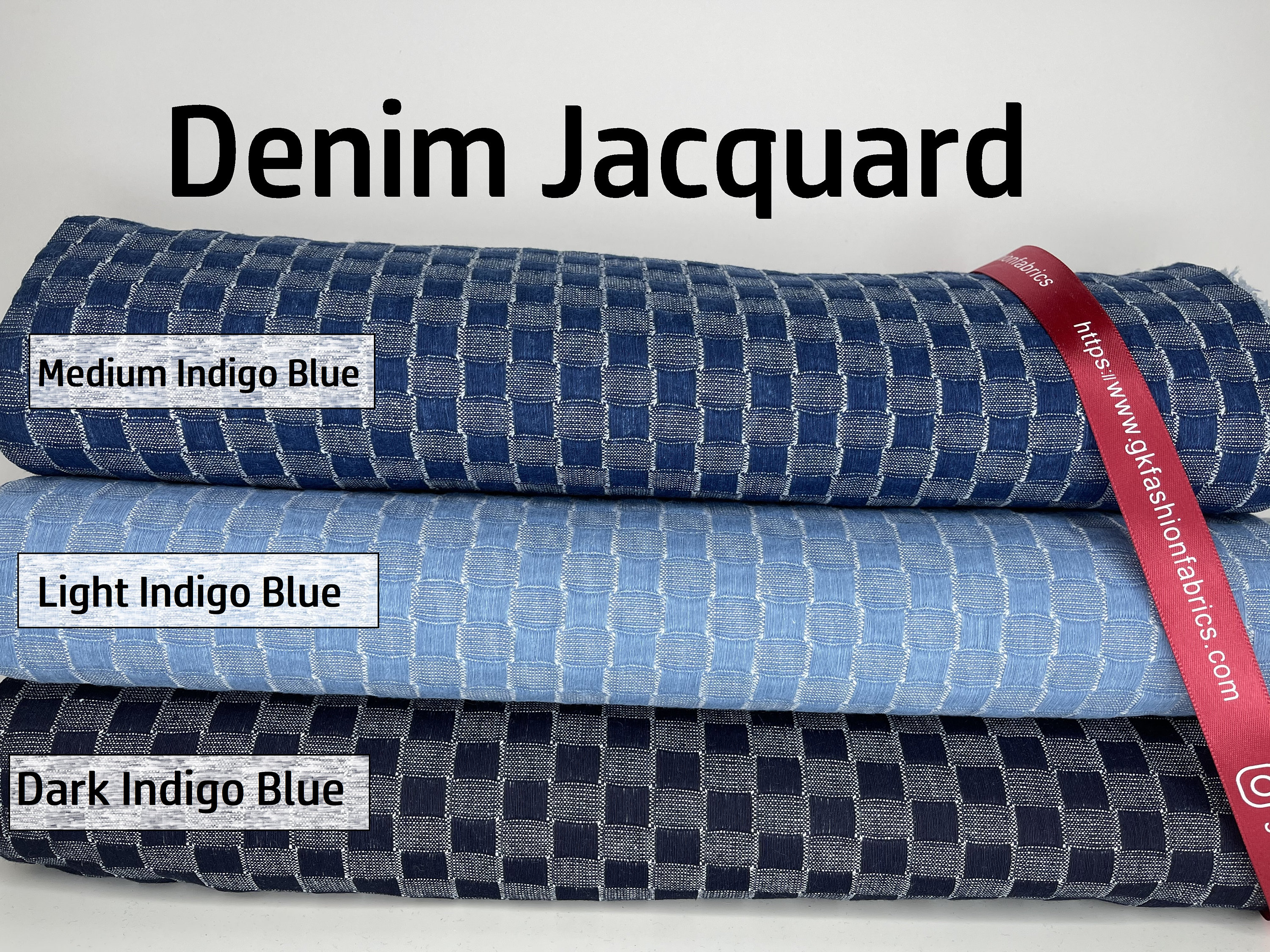 Denim Jacquard Fabric, Denim With Jacquard Fabric. Denim 100% Cotton Fabric  