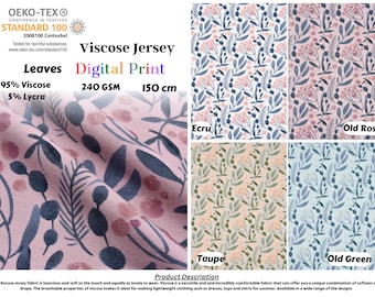 Leaves Viscose Spandex Jersey fabric - 5096