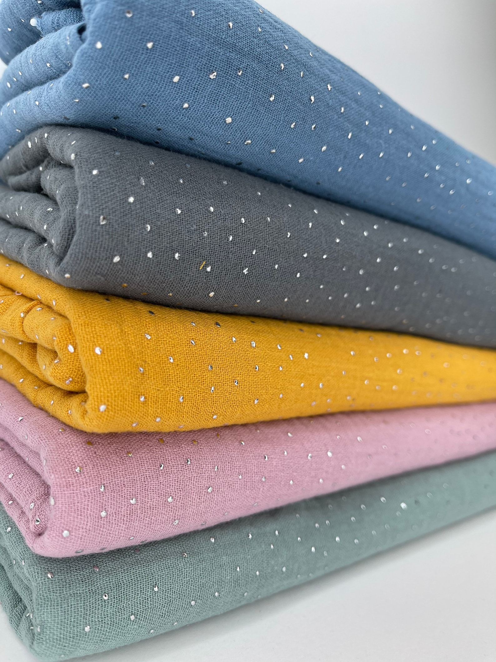 Double Gauze Muslin Fabric with silver small stones Muslin Etsy