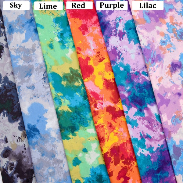 Tie Dye  - Washed 100% Cotton Poplin - 8078, high quality cotton fabric/floral print cotton fabric/floral fabric