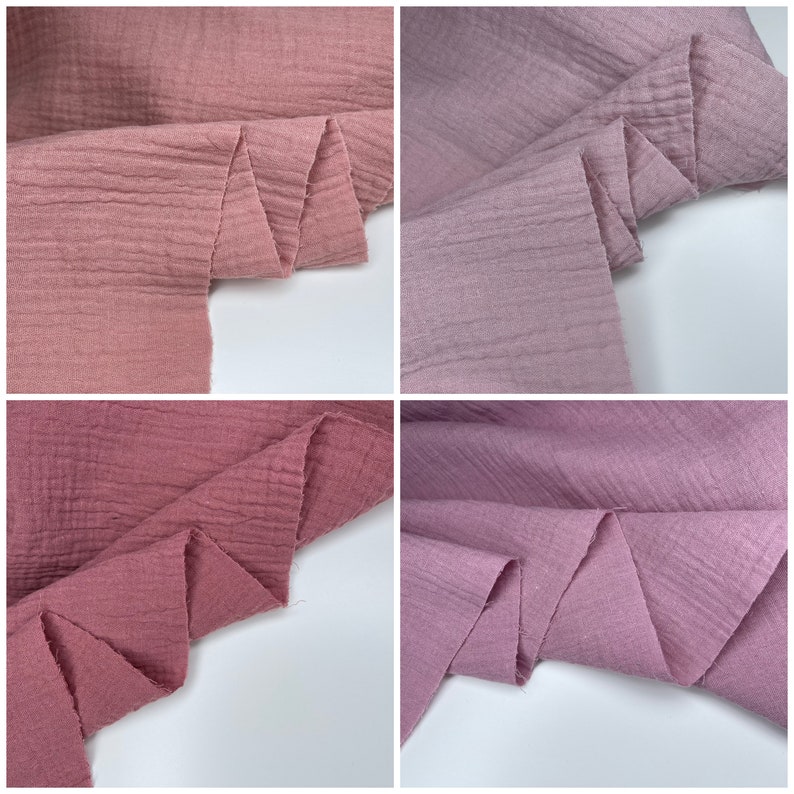 Double Gauze Plain fabric, muslin cotton Natural fabrics for baby 100% cotton fabric image 2