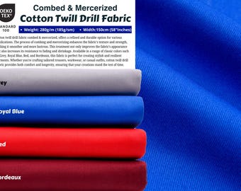 Tela de sarga 100 % algodón, sarga para ropa de trabajo, resistente, para pantalones, chaquetas y bolsos, para manualidades, cortada a medida.