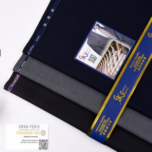Wool Blend  Pin Stripe Suiting Fabric -  6428