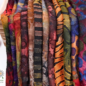 Viscose Nylon Burnout Digital print Knit Fabric - S1034 , Viscose fabric by the half meter, rayon fabric, Natural fabric for the dress