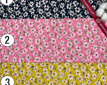 Small Floral Print 100% Cotton Poplin. Flowers, Crafting Cotton, Dressmaking- Fabric