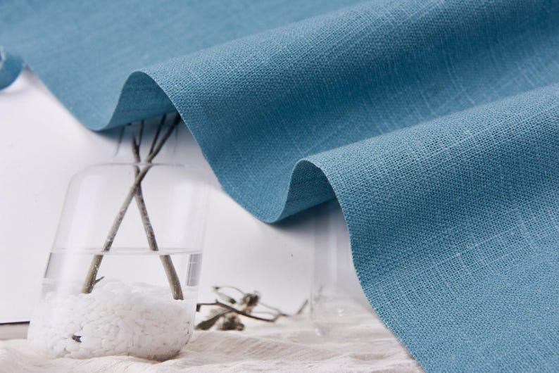 7 oz met enzymen gewassen 100% linnen stof OEKO-Tex gecertificeerd - GK-6523 Perfect voor alle soorten kleding, interieurdecoratie, gordijnen afbeelding 2