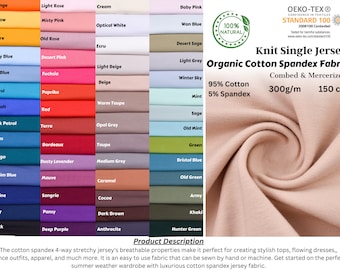 Organic Cotton Stretch Jersey - European Import - Oeko-Tex® - Dusty Yellow Organic Cotton Stretch Jersey - European Import - Oeko-Tex® - Dusty Yellow