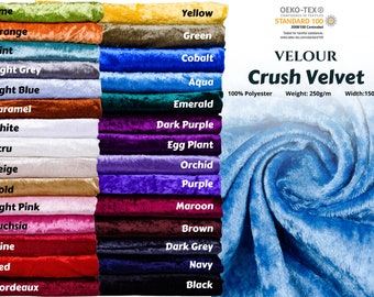 Crushed Velvet fabric, Panne Velour Fabric, 100% Polyester Velvet, Soft Touch Velvet,