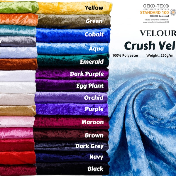 Crushed Velvet fabric, Panne Velour Fabric, 100% Polyester Velvet, Soft Touch Velvet,