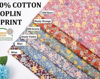 Colorful Floral All Over Print  - Washed 100% Cotton Poplin  -9763, high quality cotton fabric/floral print cotton fabric