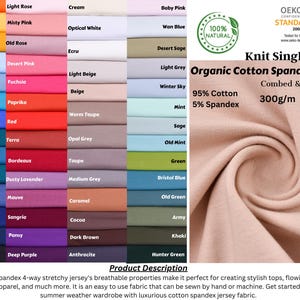 Natural Cotton Spandex Knit 4-Way Spandex Cotton Jersey Fabric - 8973