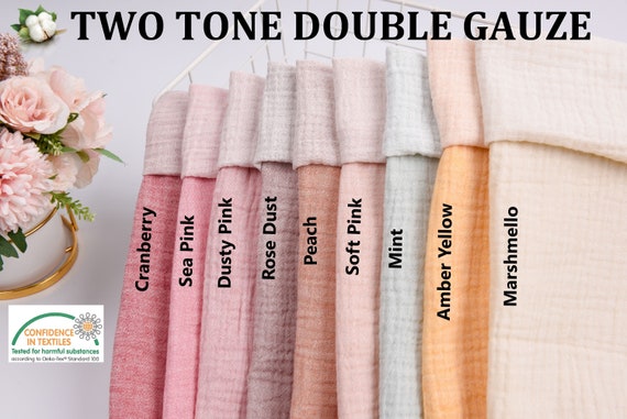 Two Tone Double Gauze 100% Cotton Fabric Muslin Cotton Muslin Natural  Fabrics for Baby Cotton Fabric 