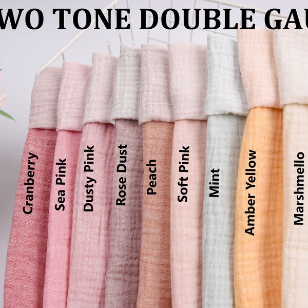 Two Tone  Double Gauze 100% Cotton Fabric muslin cotton muslin Natural fabrics for baby cotton fabric