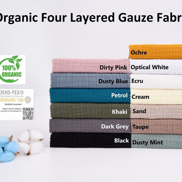 Organic Cotton Gauze Fabric Etsy