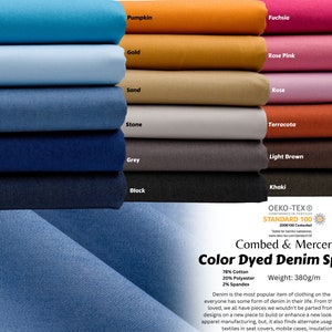 Color Denim Fabric, Pink Denim Fabric , Grey Denim Fabric , Stretch Denim Fabric , Denim with Spandex Fabric , Stretch Denim