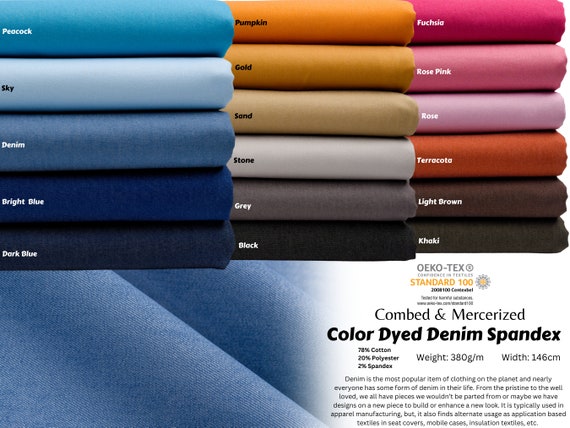 Color Denim Fabric, Pink Denim Fabric , Grey Denim Fabric , Stretch Denim  Fabric , Denim With Spandex Fabric , Stretch Denim -  Canada