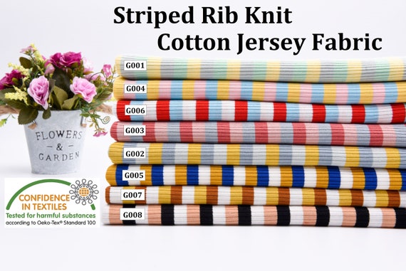Knitted Ribbing Cotton Jersey Fabric Striped Rib Knit Fabric Etsy
