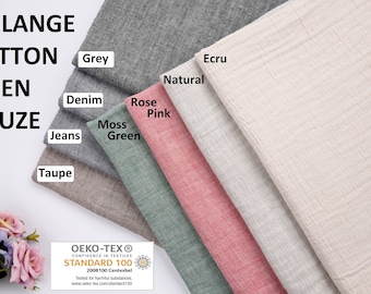 Melange Cotton Linen Gauze, muslin cotton Natural fabrics for baby  cotton fabric