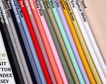 Gebreide katoen-spandex jerseystof - S1044, katoenjersey uni, veel kleuren, per meter