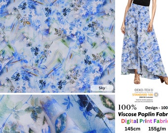 Viscose Poplin Fabric Digital Prints 1/3