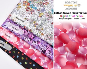 Cotton Woven Plain Textured Digital Print Fabric