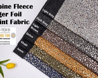 Alpenfleece Tigerfoliendruck Stoff, Alpenfleece, Sweatshirtstoff, Hoodiestoff, Pulloverstoff, mit Fell