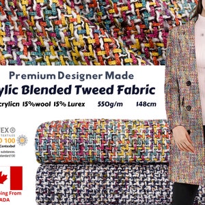Acrylic Blended Tweed Fabric Premium Designer Made