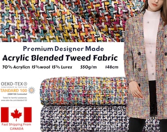 Acrylic Blended Tweed Fabric Premium Designer Made