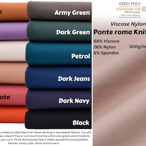 Tecido de malha de viscose e nylon com elastano Ponte Roma - 6657