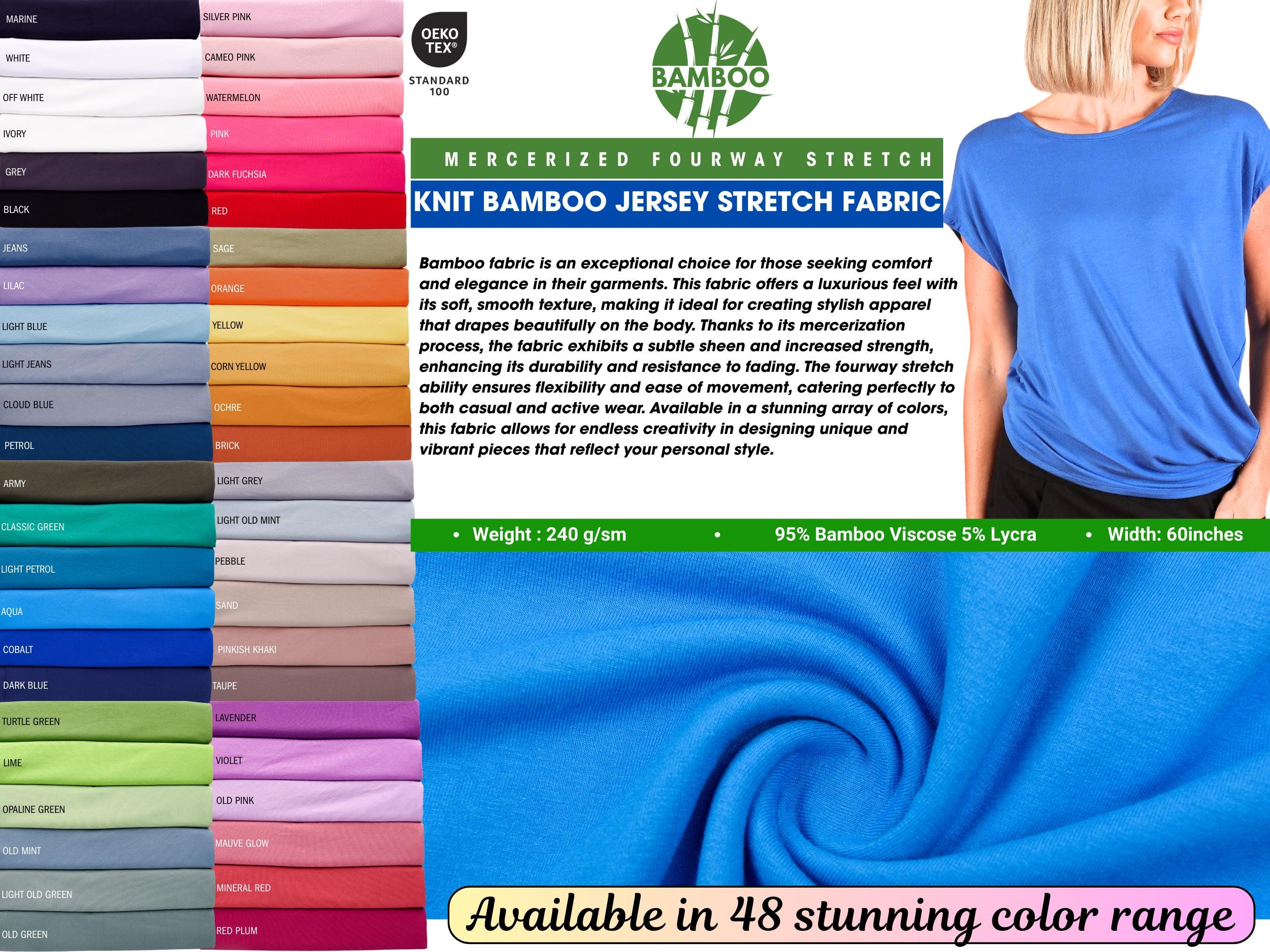 Knit Bamboo Jersey Stretch Fabric 4-way Elastane , Soft Drape, Dresses ...