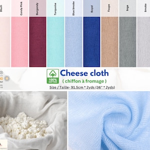 Cheese Cloth - 91.5cm * 2yds, 100% natural Cotton fabric, cheese cloth table runner, Muslin Cheese Cloth for Straining, Ultra Fine Mesh