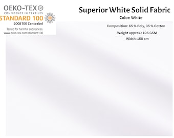 Superior White Solid Lawn Fabric by 3 meters pack / 4 meters pack / 7 meters pack