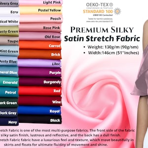 Tissu extensible satiné soyeux de qualité supérieure, robe de mariée à la mode, matériel de mariage de luxe, masques pour le visage, masques de sommeil, chouchous pour les cheveux, tissu pour turban