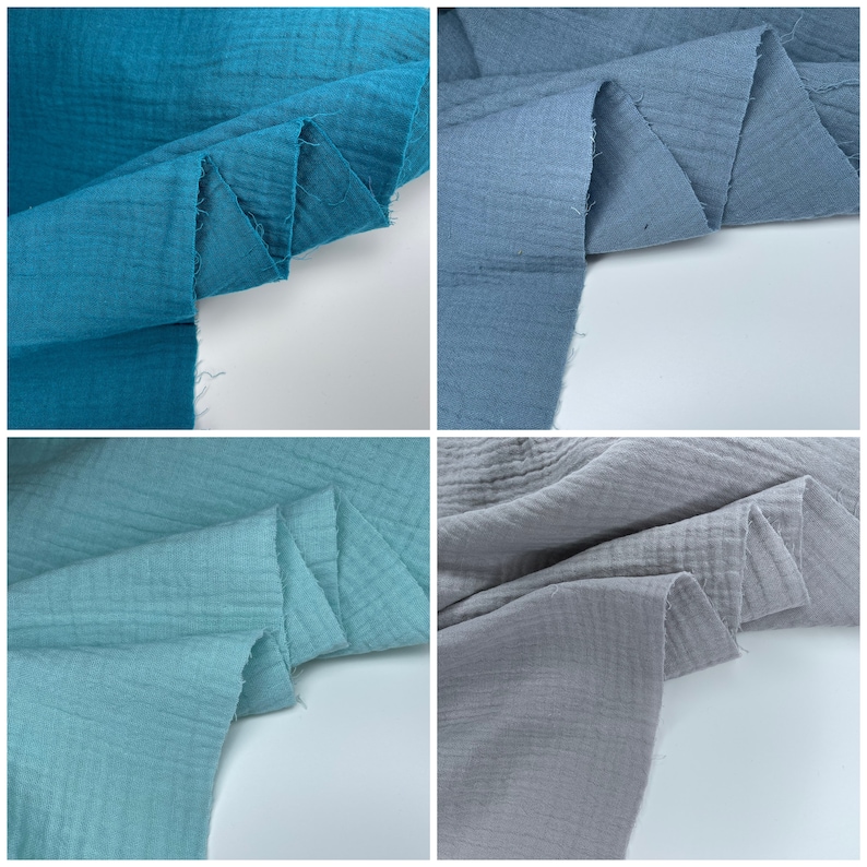 Double Gauze Plain fabric, muslin cotton Natural fabrics for baby 100% cotton fabric image 3