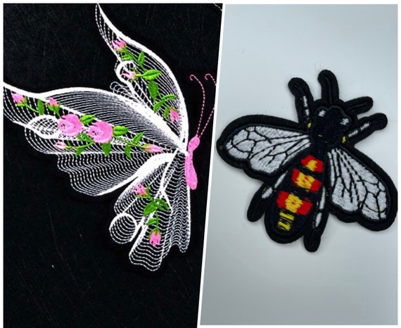 Parche de bordado de mariposa parche de abeja parche de chaqueta parche de mariposa parche de Harley Davidson parche de bordado a maquina parche de motocicleta Etsy Espana