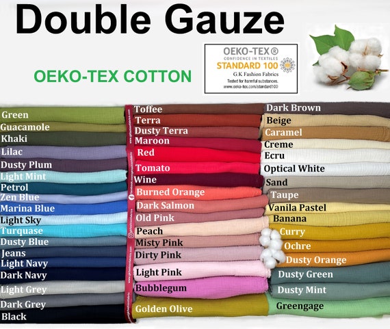Tissu double gaze de coton pas cher coloris beige pour création habillement