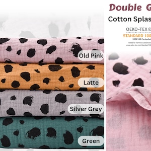 Double Gauze Splash Dots  Print Fabric