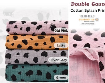 Double Gauze Splash Dots  Print Fabric