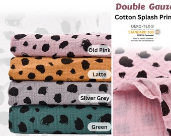 Double Gauze Splash Dots  Print Fabric