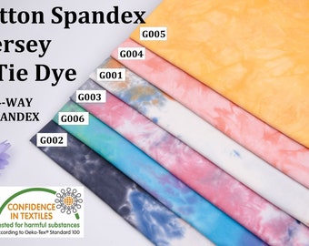Cotton Spandex Jersey Tie Dye  Print Soft Fabric - S1042
